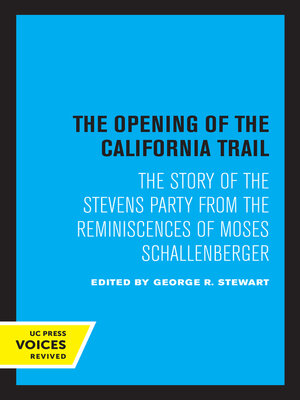 cover image of The Opening of the California Trail